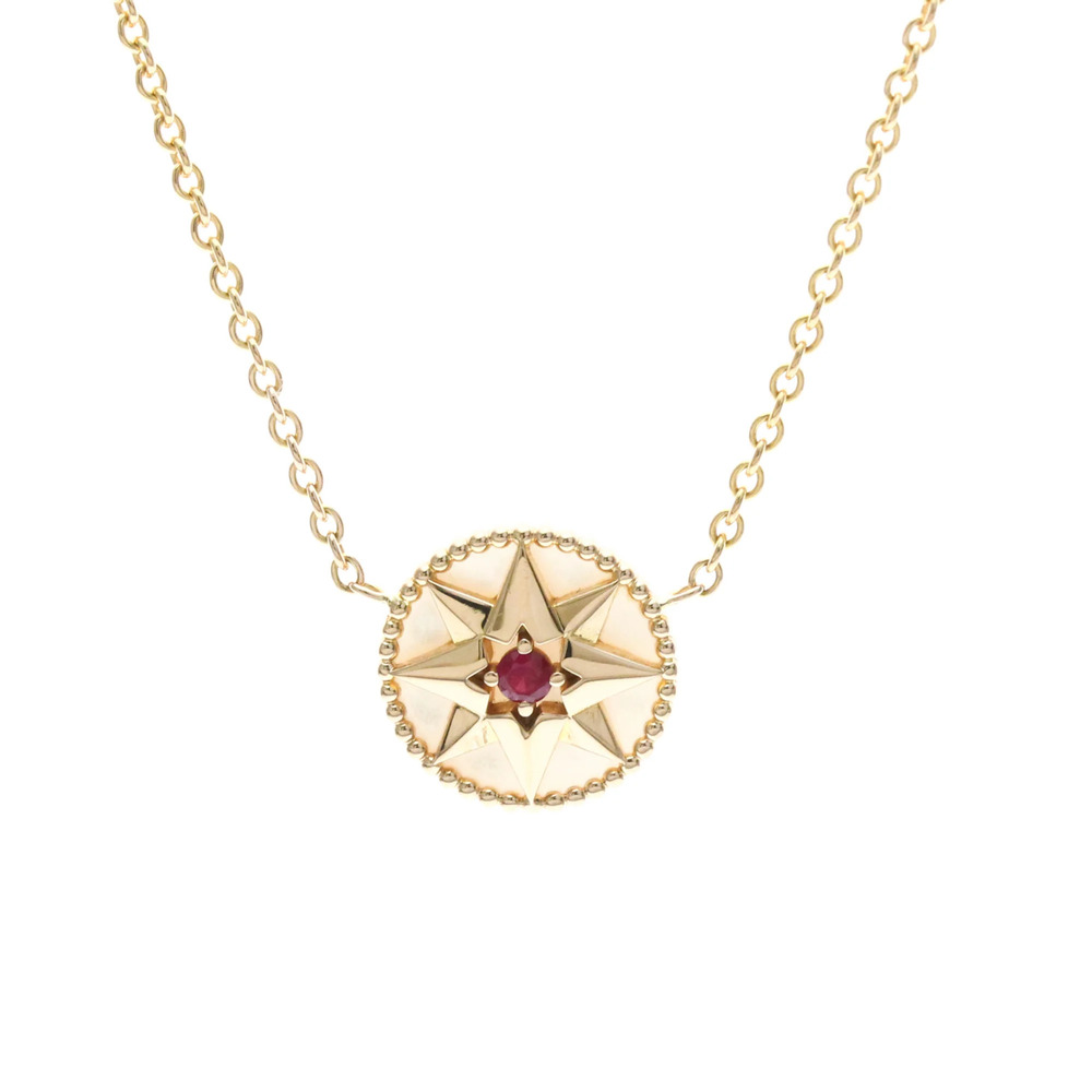 DIOR 18k Gold Ruby Necklace